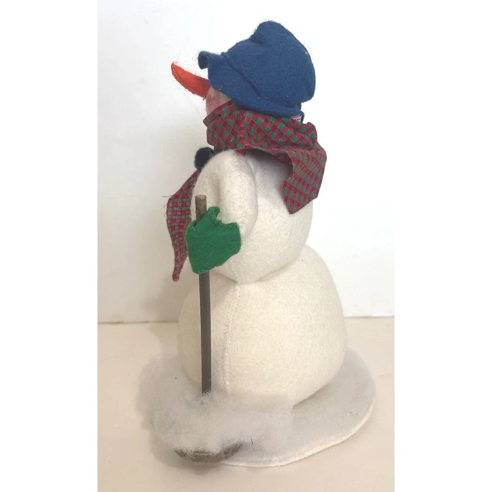 VTG Annalee 1997 Snowman Blue Hat Plaid Scarf Vintage‎ Felt Christmas Decor 12